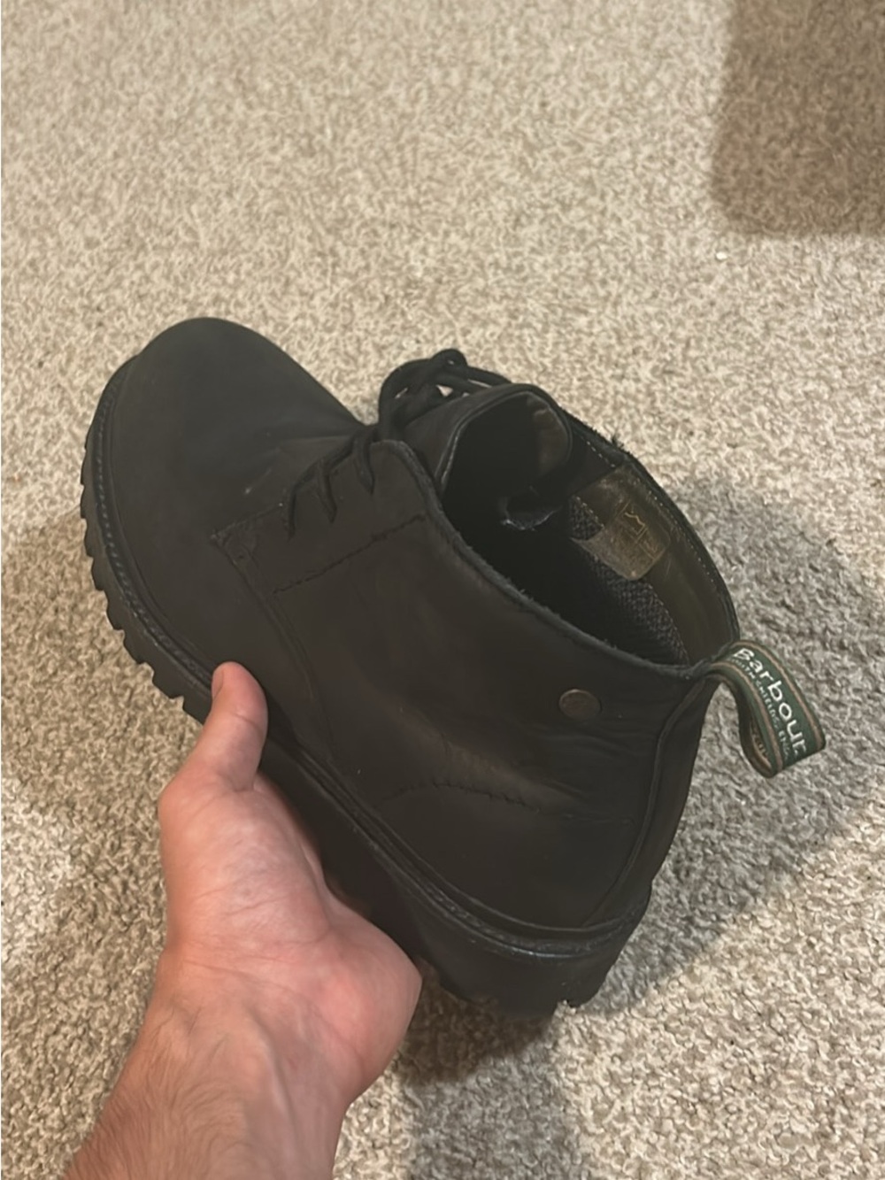 Barbour Men's Black Leather Chukka Boot with Branded Heel best offer authentic